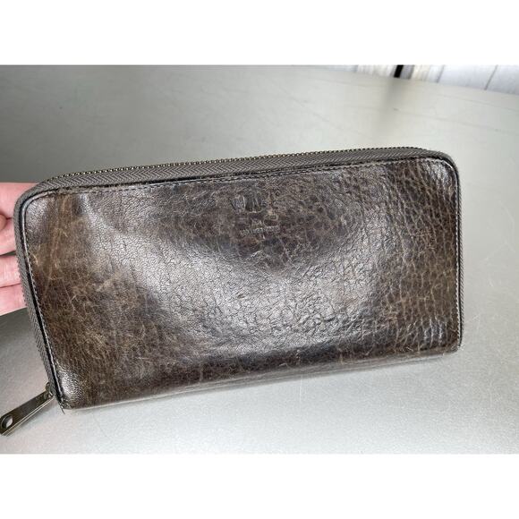 Will Leather Distressed Brown Full Zip XL Wallet Travel Organizer - Picture 1 of 8